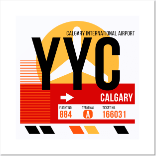 Calgary (YYC) Airport // Sunset Baggage Tag Posters and Art